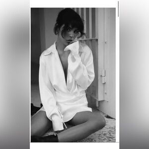 Zara Satin Effect Shirt Dress